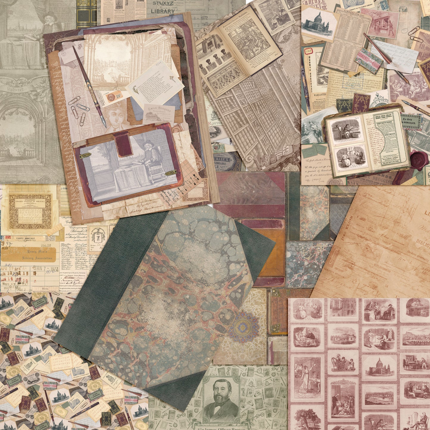 Vintage Library Paper Pack - 7500
