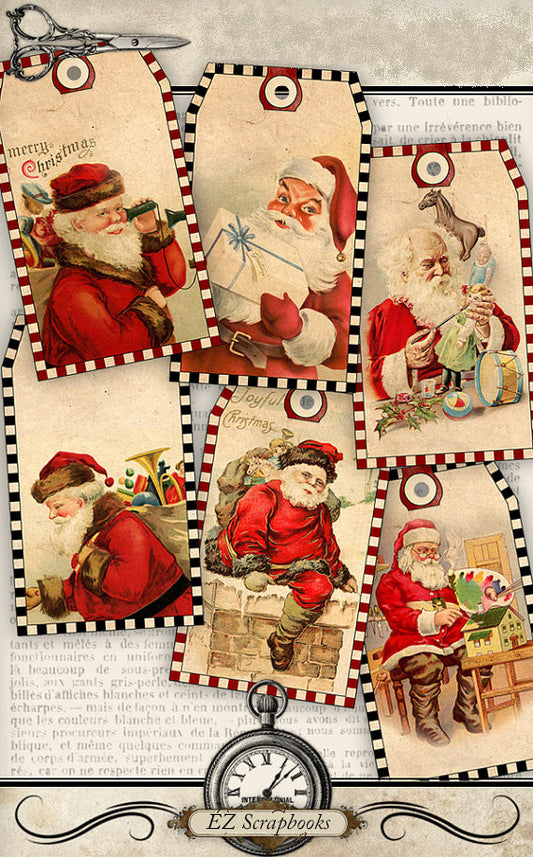 Santa Tags - 9027 - EZscrapbooks Scrapbook Layouts Christmas