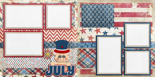 July - 362 - EZscrapbooks Scrapbook Layouts July 4th - Patriotic, Months of the Year, seasons