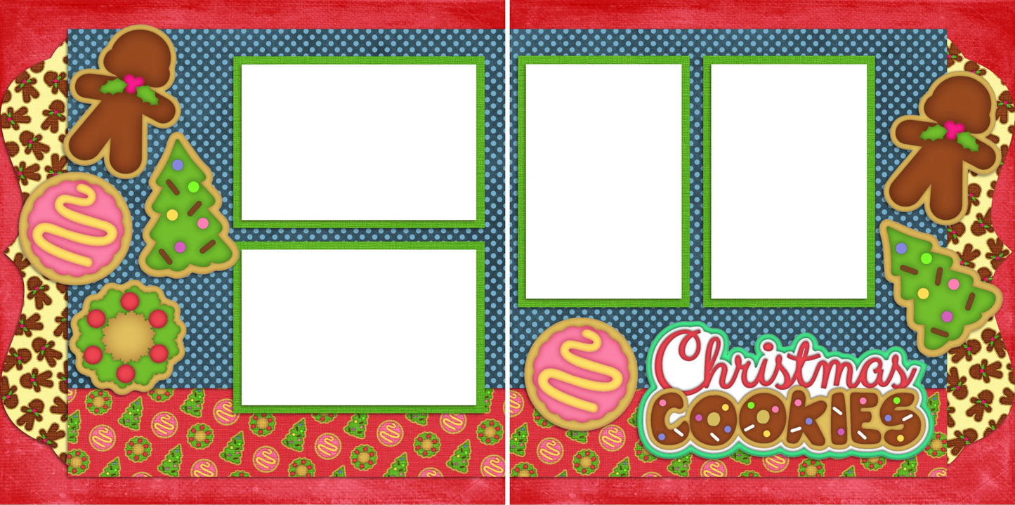 Christmas Cookies - Digital Scrapbook Pages - INSTANT DOWNLOAD - EZscrapbooks Scrapbook Layouts Christmas