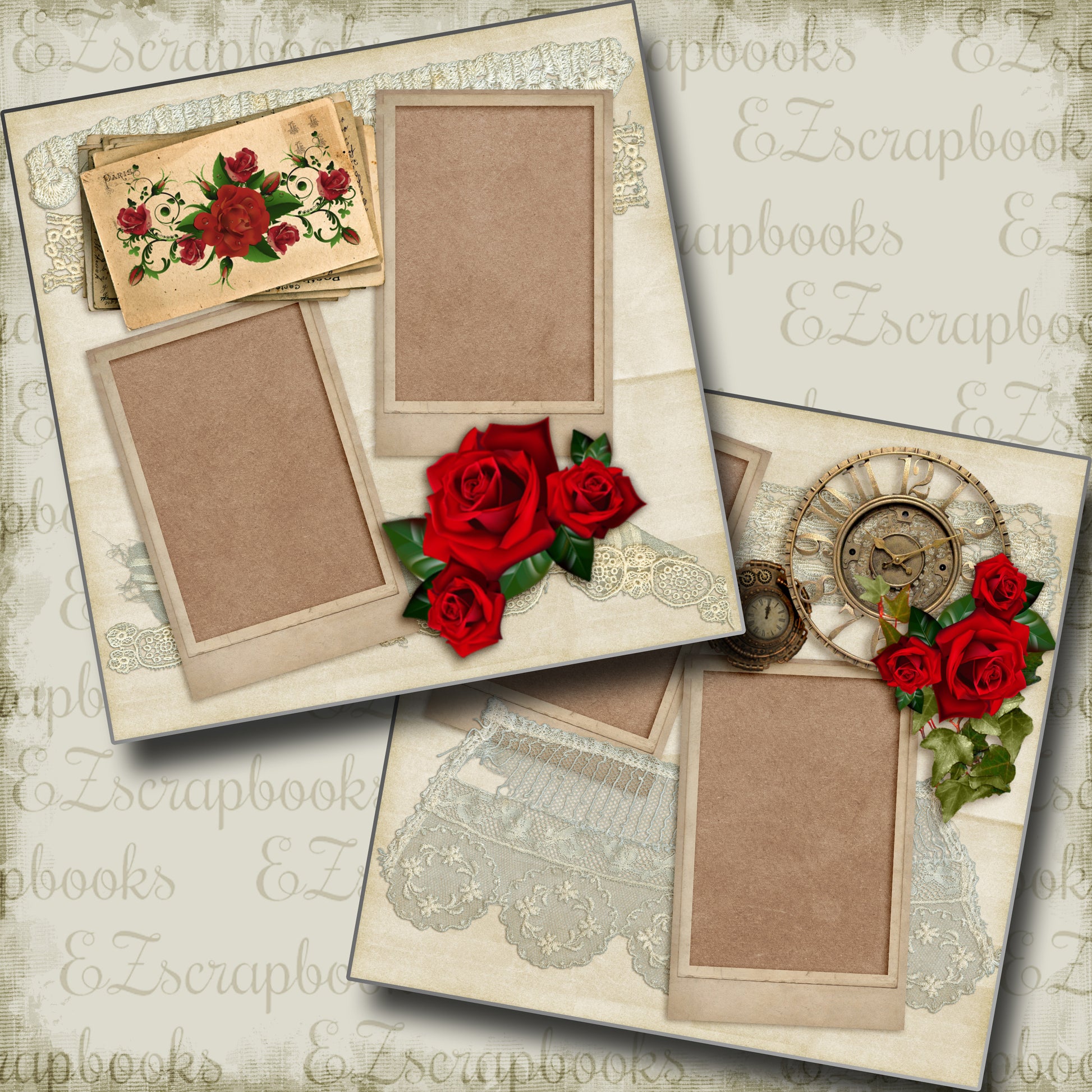 Weekend in Paris - 4968 - EZscrapbooks Scrapbook Layouts Love - Valentine, Other